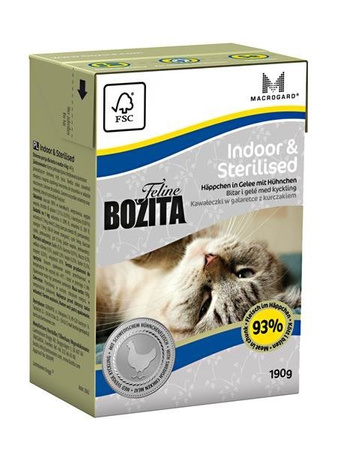 BOZITA Feline Indoor & Sterilised Happchen in Grelee mit Huhnchen 190 g - mokra karma dla kotów przebywających w domu i po sterylizacji, kurczak 190 g