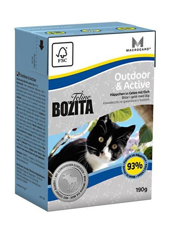 BOZITA Feline Outdoor & Active 190 g - mokra karma dla kotów aktywnych, łoś 190 g