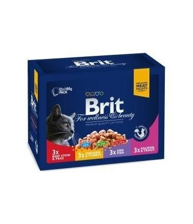 Brit For Wellness & Beauty 12 x 100 g - mokra karma dla kotów 12x100g