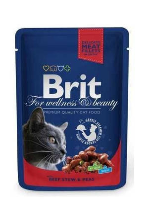 Brit For Wellness & Beauty Beef Stew & Peas 100 g - mokra karma dla kotów z wołowiną i groszkiem 100g