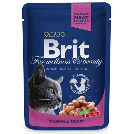 Brit For Wellness & Beauty Salmon & Trout 100 g - mokra karma dla kotów łosoś i pstrąg 100g