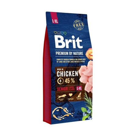 Brit Premium By Nature Senior Large/Extra Large Chicken 15 kg - sucha karma dla starszych psów rasy dużej i olbrzymiej z kurczakiem 15kg