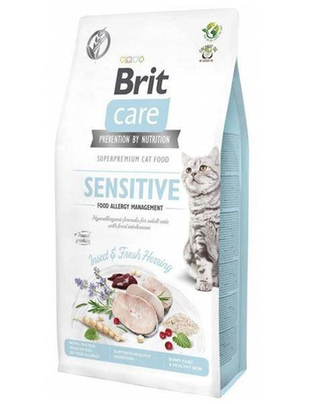 Brit care cat grain-free insect&herring sensitive 2 kg - sucha karma dla kotów dorosłych z alergiami, 2 kg