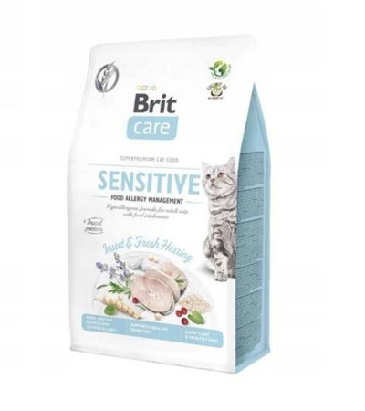 Brit care cat grain-free insect&herring sensitive 400 g - sucha karma dla kotów dorosłych z wrażliwym układem pokarmowym, 400 g