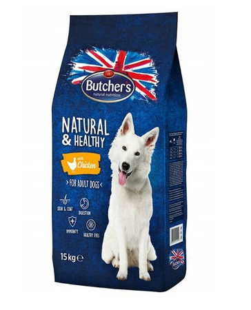 Butcher's Natural&Healthy Dog Dry z Kurczakiem 15 kg - sucha karma dla psów z kurczakiem 15kg