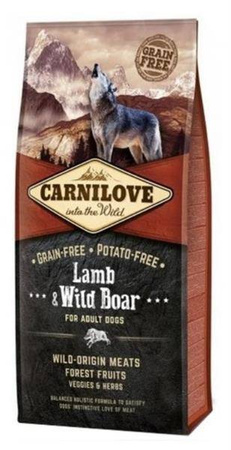Carnilove lamb & wild boar for adult 12+2 kg - sucha karma dla psów dorosłych jagnięcina i dziczyzna