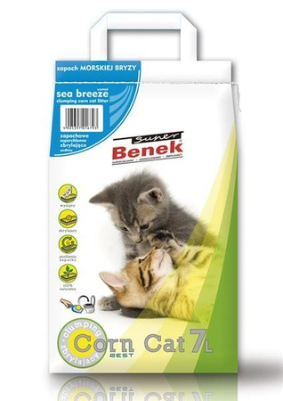 Certech Super Benek Corn Cat Sea Breeze 7 l - żwirek kukurydziany dla kotów o zapachu bryzy morskiej 7l