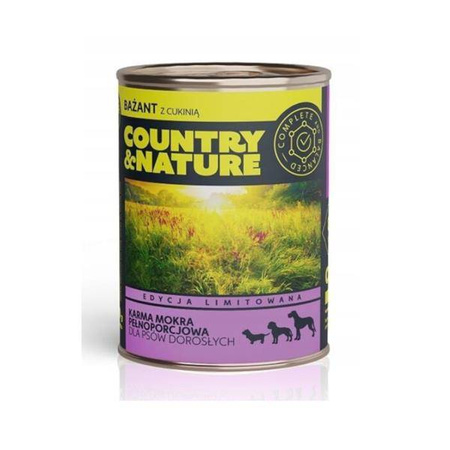 Country&Nature Bażant z cukinią 800- mokra karma dla psów dorosłych, 800g