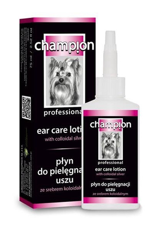 Dermapharm champion płyn do pielęgnacji uszu dla psów ze srebrem koloidalnym 75 ml
