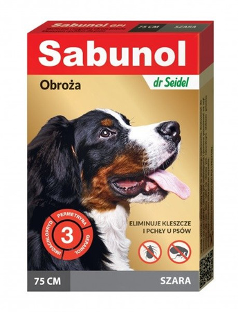 Dermapharm sabunol obroża dla psa przeciw pchłom szara 75 cm