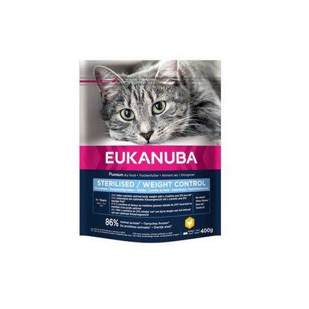Eukanuba Adult Sterylised Rich in Chicken, 400kg - sucha karma dla kotów sterylizowanych, 400 kg