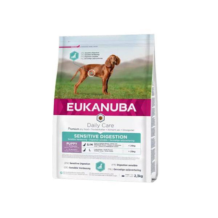 Eukanuba Dog Dry Daily Care Sensitive Digestion Puppy Chicken Bag 2,3kg - sucha karma dla szczeniąt, z wrażliwym żołądkiem, 2,3 kg