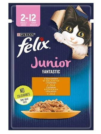 FELIX Fantastic Junior Kurczak 85g - pełnowartościowa mokra karma dla kociąt