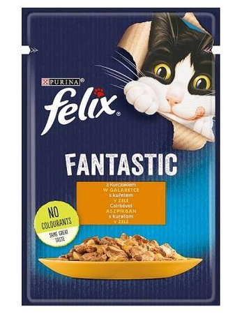 FELIX Fantastic Kurczak 85g - Pełnowartościowa mokra karma dla dorosłych kotów wszystkich ras