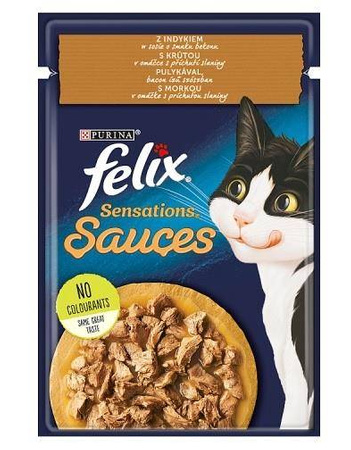FELIX Sensations GiG Indyk w sosie 85g -  pełnowartościowa mokra karma dla dorosłych kotów wszystkich ras