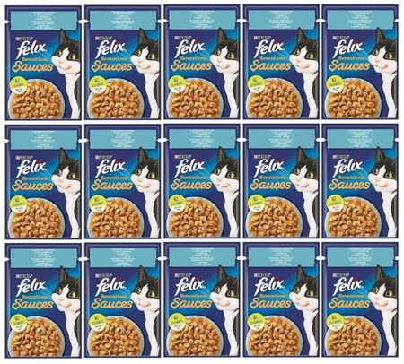FELIX Sensations GiG Ryba w sosie 26 x 85g - pełnowartościowa mokra karma dla dorosłych kotów wszystkich ras ZESTAW