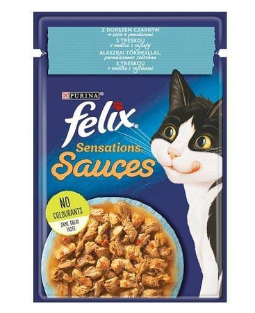 FELIX Sensations GiG Ryba w sosie 85g - pełnowartościowa mokra karma dla dorosłych kotów wszystkich ras