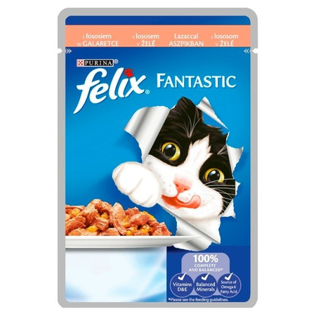 Felix Fantastic Karma dla kotów z łososiem w galaretce 100 g