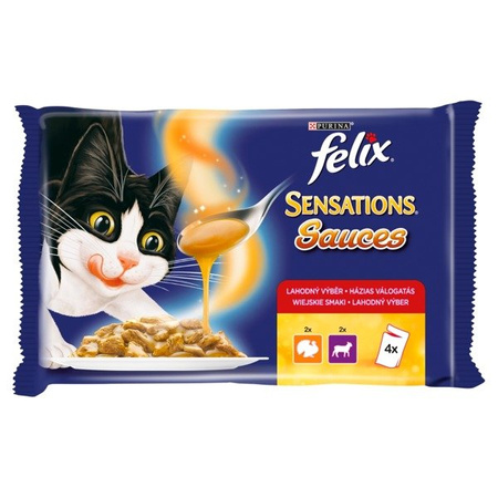 Felix Sensations Sauces Surprise Karma dla kotów 400 g (4 x 100 g)
