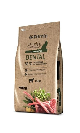 Fitmin Purity Dental Lamb 400 g - sucha karma dla kotów wspomagająca utrzymanie zdrowej jamy ustnej z jagnięciną 400g