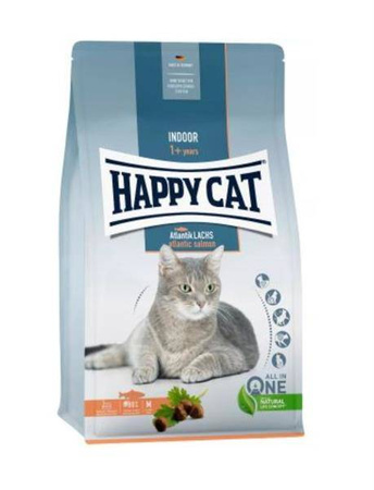 Happy Cat Indoor Atlantic Salmon - sucha karma dla dorosłych kotów niewychodzących, łosoś atlantycki 4 kg