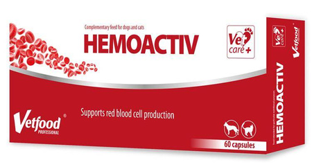 HemoActiv blister 60 caps - preparat dla psów i kotów z niedoborem żelaza, 60 caps.