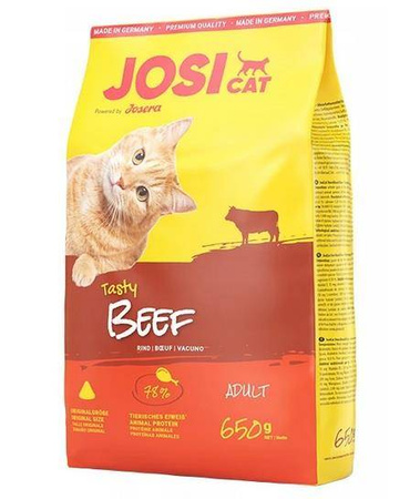 Josera JosiCat Tasty Beef 650g - sucha karma dla dorosłych kotów z wołowiną