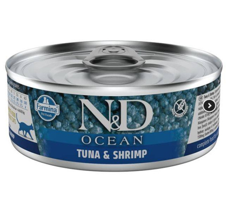 N&D Cat Ocean Sea Small Tuna & Shrimps 80g - mokra karma dla kotów, tuńczyk i krewetki, 80g