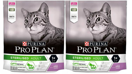 PRO PLAN STERILISED Turkey 400g+400g - sucha karma dla kotów dorosłych, sterylizowanych, 400 + 400 g