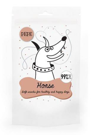 Paka Zwierzaka PRZYSMAKI PEPE mini chunkies Horse (koń) 70g - przysmak dla psów dorosłych