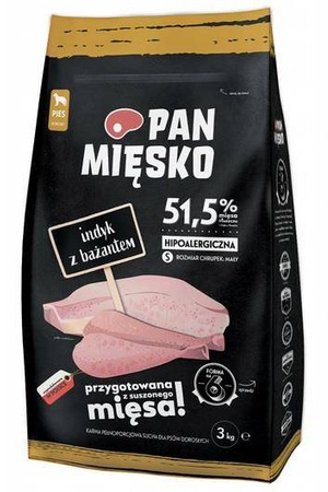 Pan Mięsko 3 kg - sucha karma dla psów dorosłych, indyk z bażantem S 3kg