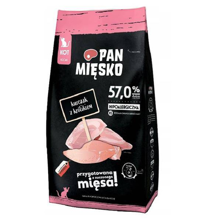 Pan Mięsko Kurczak z królikiem XS 1,6kg - sucha karma dla kociąt, 1,6kg
