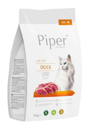 Piper karma sucha z kaczką dla kota 3 kg - sucha karma dla kotów dorosłych, 3 kg