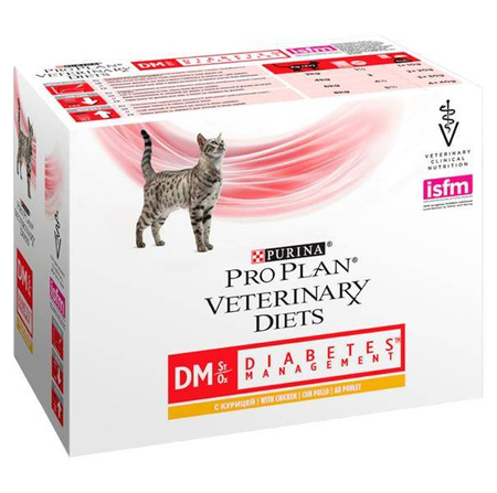 Pro Plan Veterinary Diet FELINE Diabets Kurczak 10x85g - specjalistyczna sucha karma dla kotów z cukrzycą, 10x85g