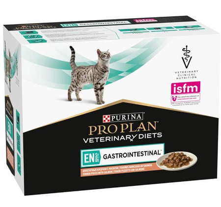 Pro Plan Veterinary Diet FELINE Gastrointestinal Łosoś 10x85g - specjalistyczna mokra karma dla kotów, na żołądek i jelita, 10x85g