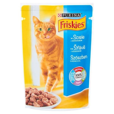 Purina Friskies w Sosie z Łososiem 100 g - mokra karma dla kotów w sosie z łososiem 100g