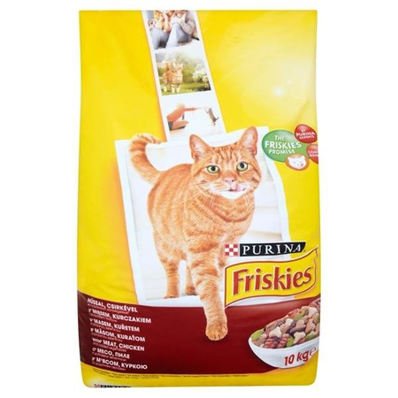 Purina Friskies z Mięsem Kurczakiem 10 kg - sucha karma dla kotów z mięsem i kurczakiem 10kg