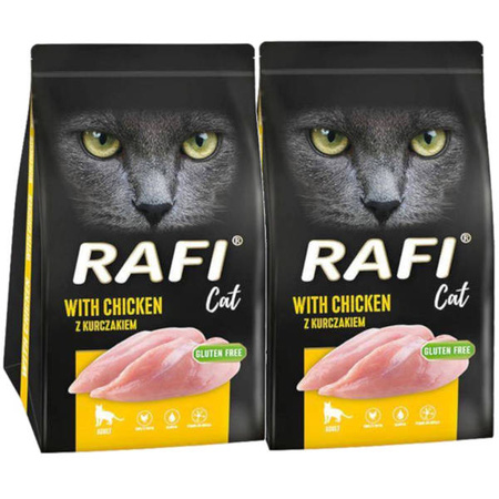 Rafi Cat z kurczakiem - sucha karma dla kotów dorosłych, 2 x 1,5 kg ZESTAW