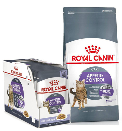 Royal Canin FCN Apetite Control 0,4kg + Royal Canin Appetite Control w galaretce 85g x 12 ZESTAW