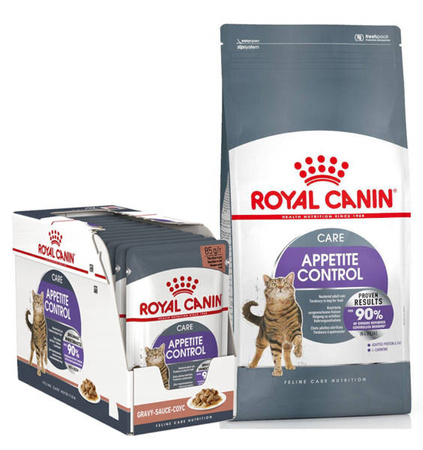 Royal Canin FCN Appetite Control 0.4kg + Royal Canin Appetite Control w sosie 85g x 12 ZESTAW