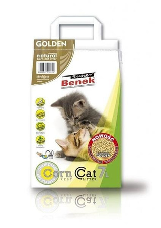 Super Benek Corncat Golden 7 L - żwirek kukurydziany dla kotów 7l