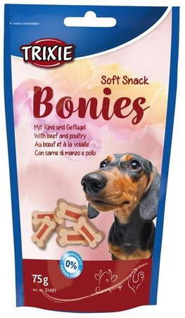 Trixie Soft Snack Bonies Mit Rind Und Gefflugel 75 g - ciastka dla psów z wołowiną i indykiem 75g
