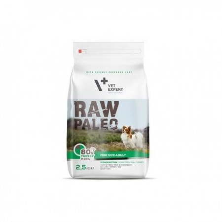 Vet Expert Raw Paleo Mini Size Adult Turkey 2.5 kg - sucha karma dla dorosłych psów małych ras indyk 2.5 kg